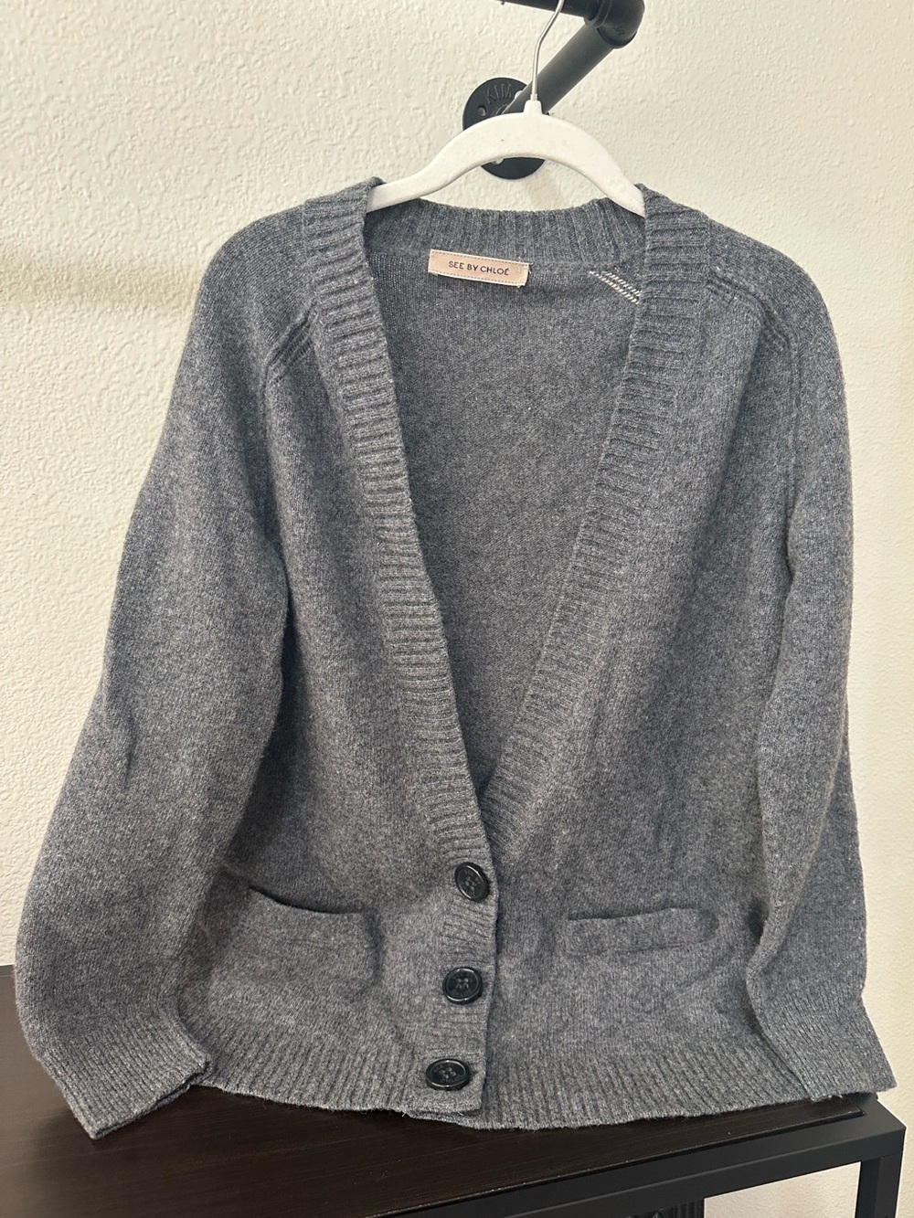 See By Chloe Heather Gray Button Front Cardigan